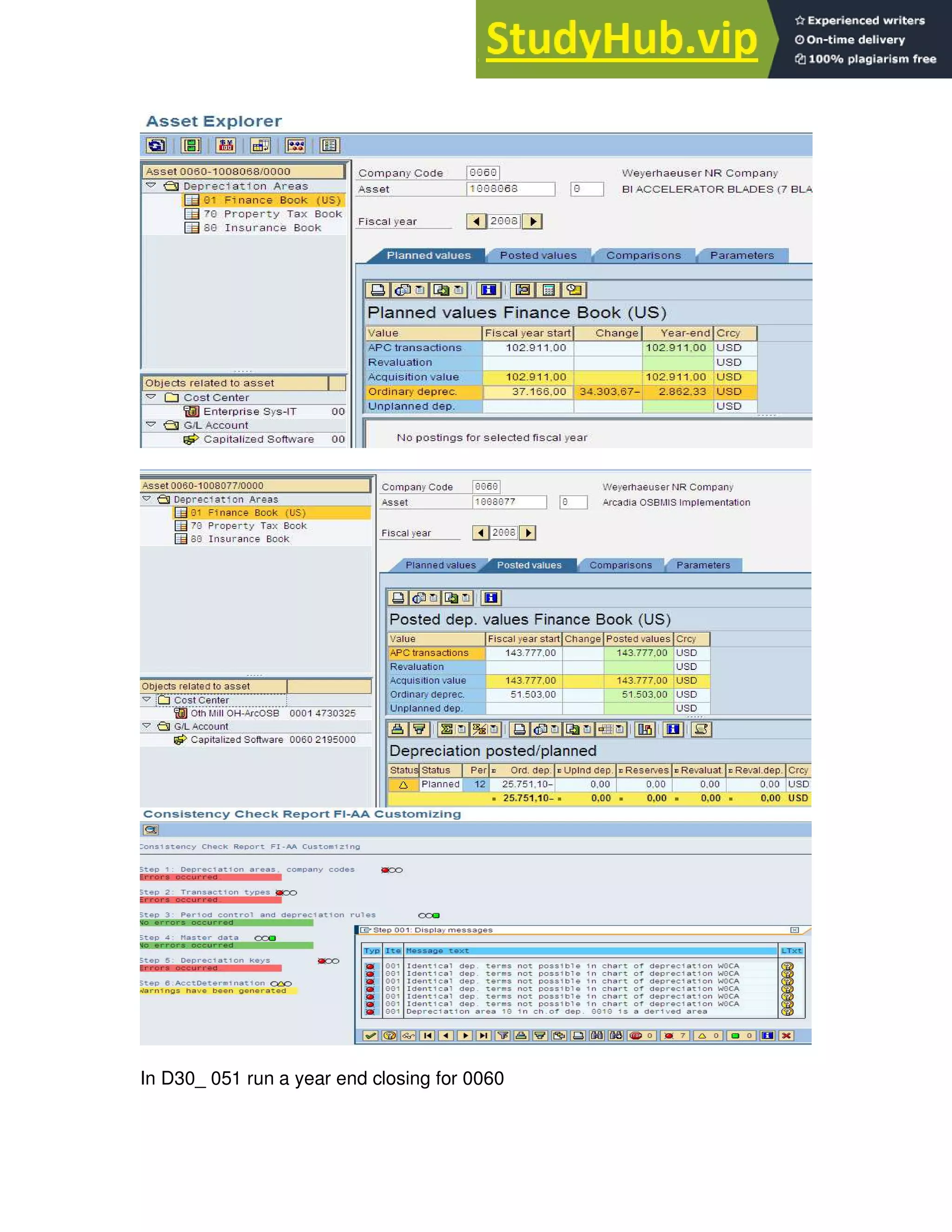 In D30_ 051 run a year end closing for 0060
 