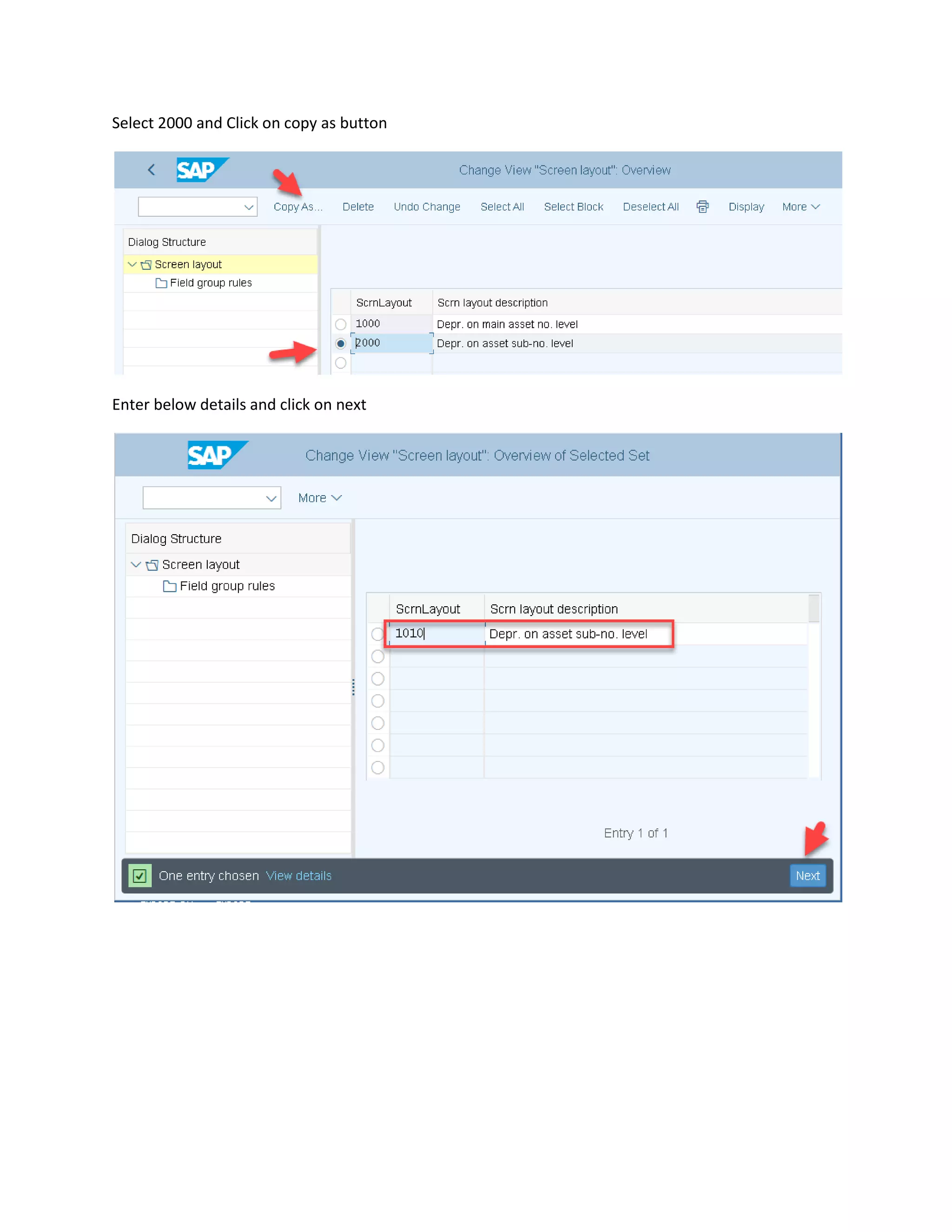 Select 2000 and Click on copy as button
Enter below details and click on next
 