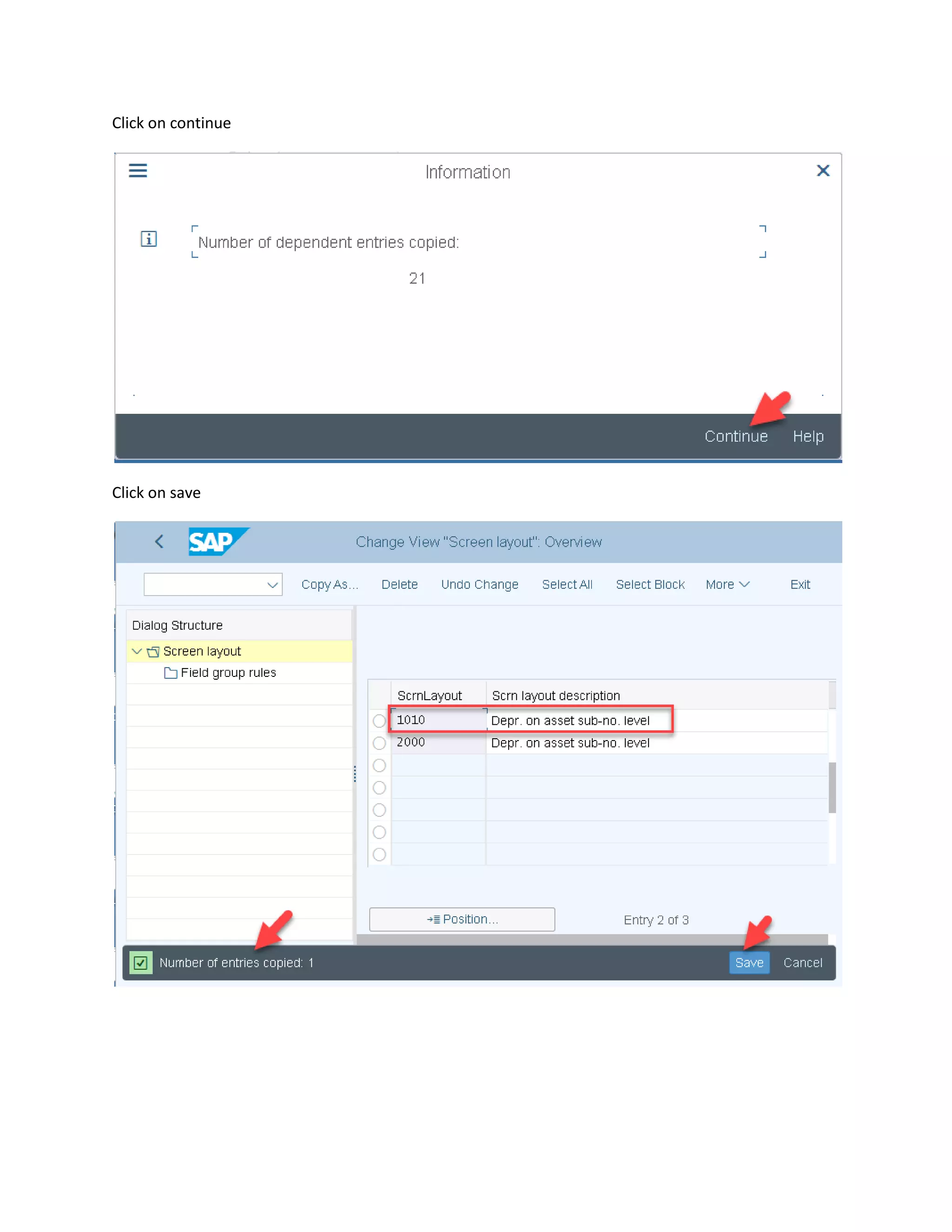 Click on continue
Click on save
 