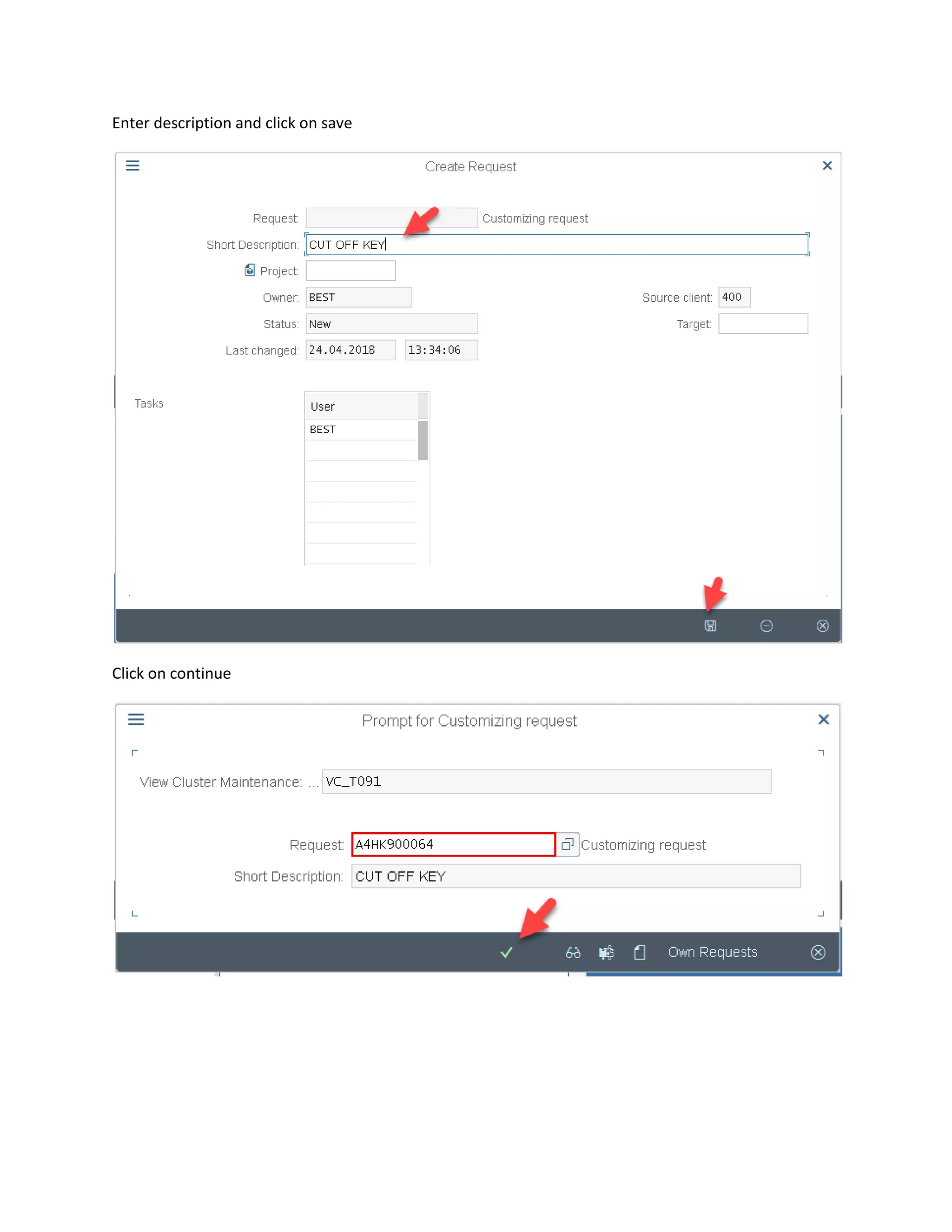 Enter description and click on save
Click on continue
 