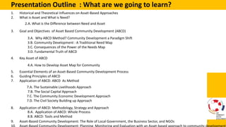 Abcd Process Asset Based Community Develpement :Towards a Sustainable Approach. | PPTX
