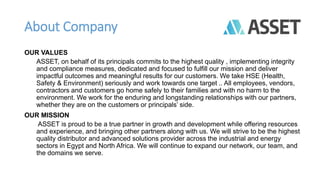 About Company
OUR VALUES
ASSET, on behalf of its principals commits to the highest quality , implementing integrity
and co...