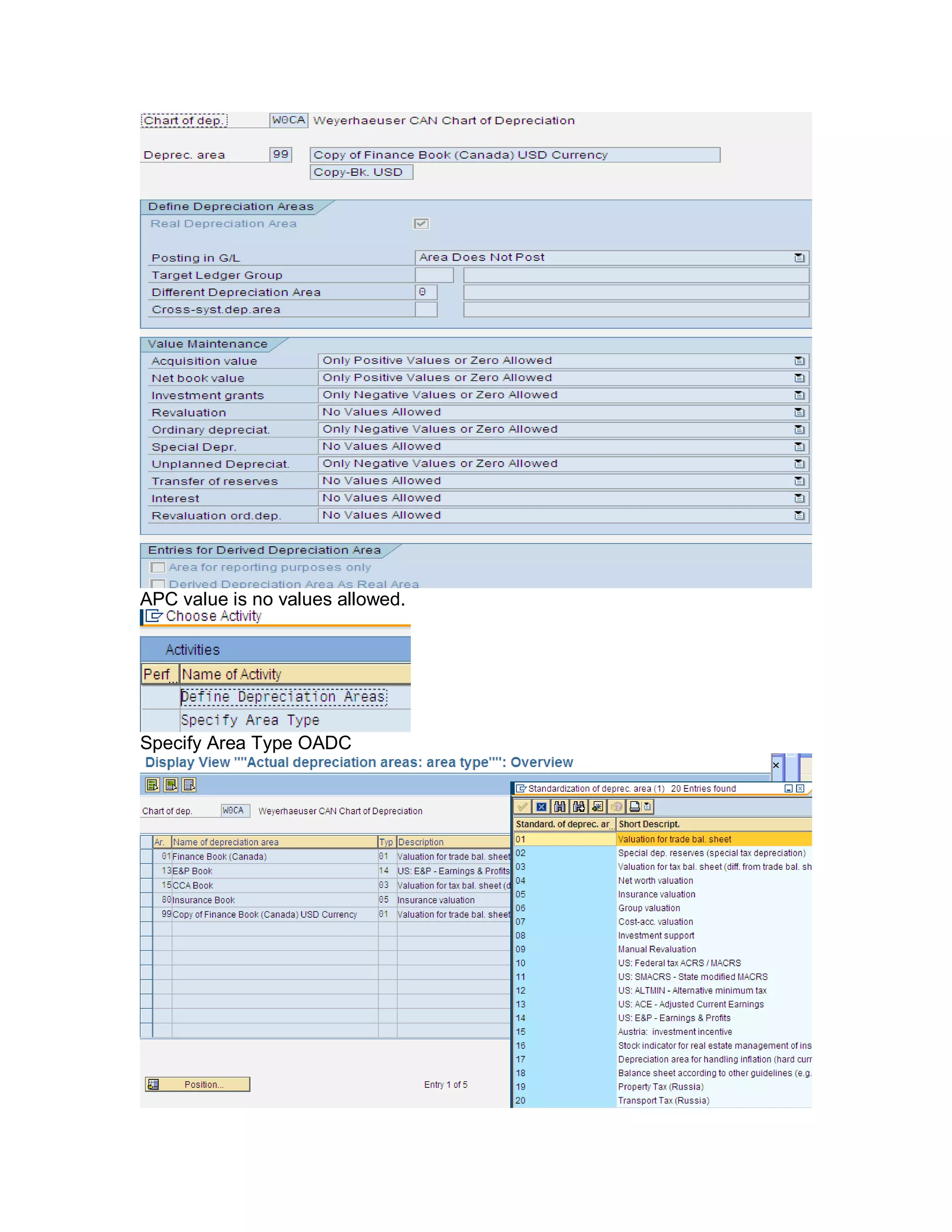 APC value is no values allowed.
Specify Area Type OADC
 