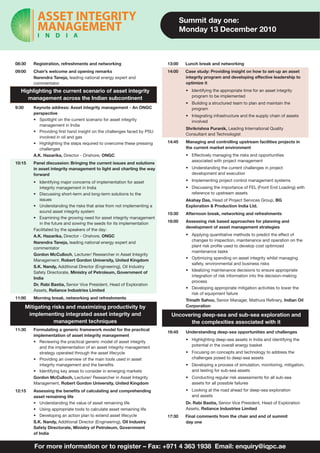 Asset Integrity Management Summit India | PDF