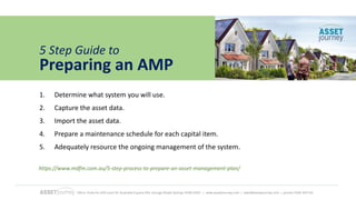 ASSETjourney AMP
Work Order option available for more
comprehensive management.
• Tracks time, parts, and costs
• Assignme...