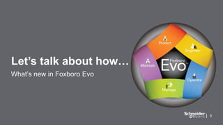 5 
Let’s talk about how… 
What’s new in Foxboro Evo 
 