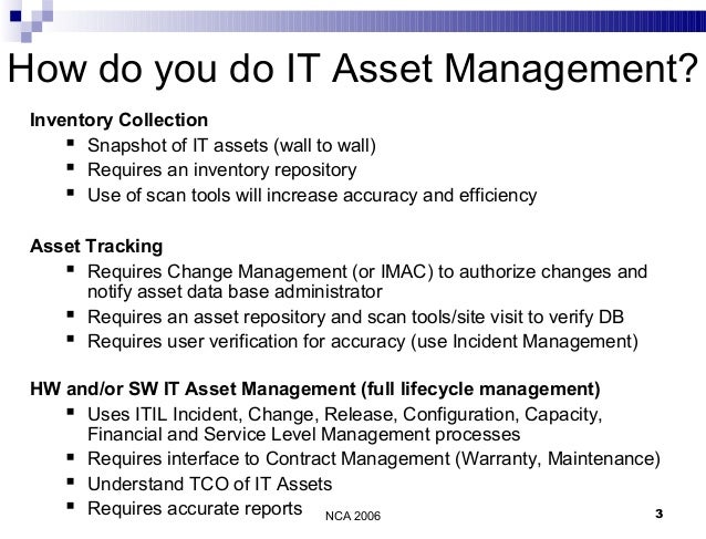 asset management for itsmf nicole conboy nca asset tracking tools