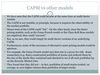 Asset Pricing Models for Different Asset Classes | PPTX