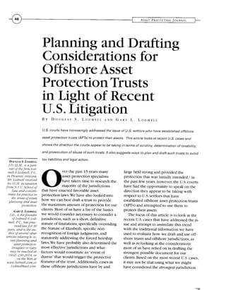 Asset Protection Journal   In Light Of Anderson