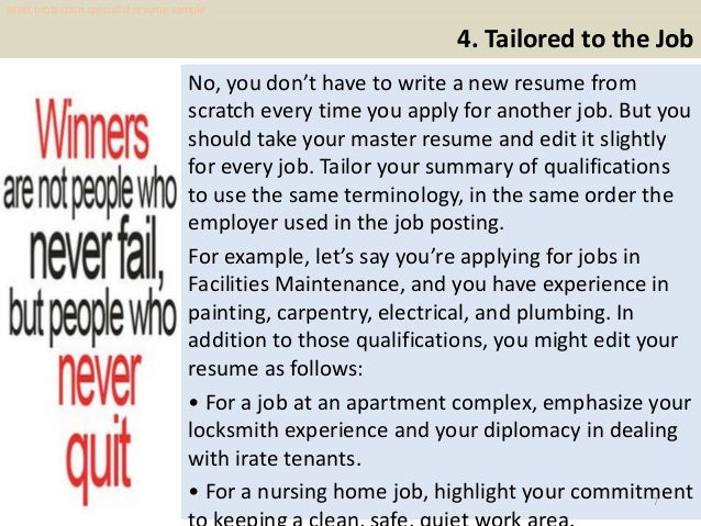 Asset protection specialist resume sample pdf ebook free download