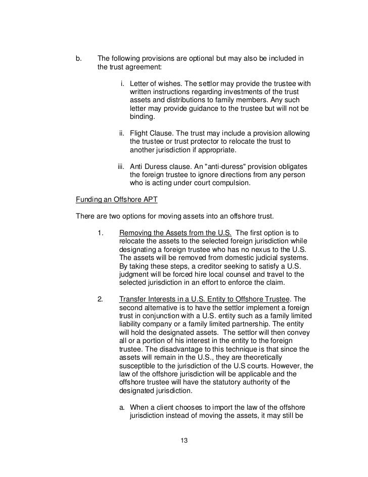 asset protection trusts final sample trust disbursement letter