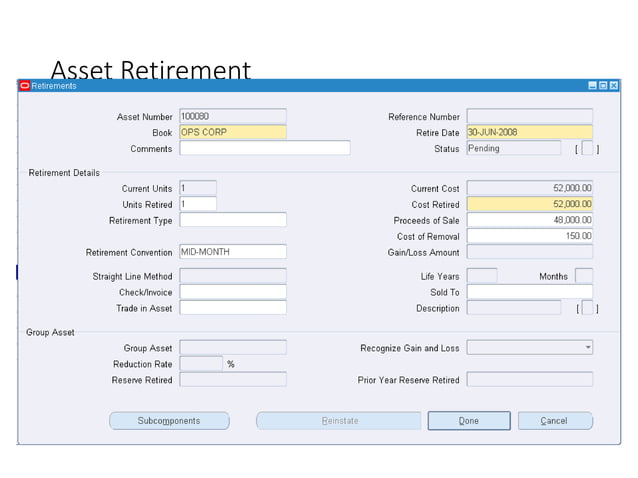 R12 EBS ORACLE ASSETS -OVERVIEW OF ASSETS | PPT