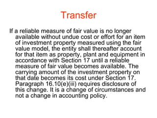 Transfer Fair Value Model Example Assets recognition | PPT