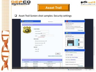 Asset Trail

 Asset Trail Screen shot samples: Security settings
 