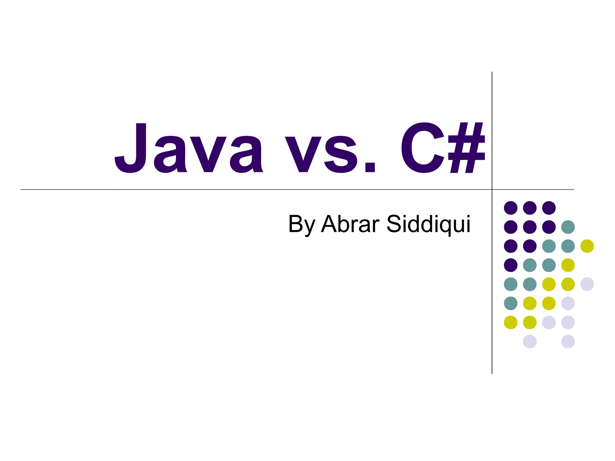 java vs C# | PPT