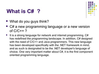 java vs C# | PPT