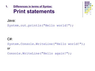 java vs C# | PPT
