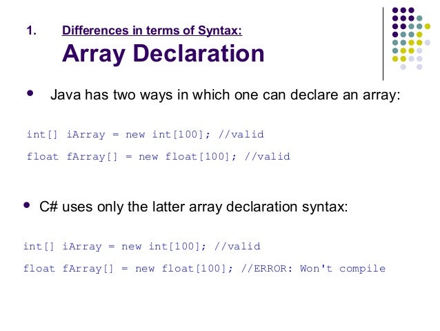 java vs C#