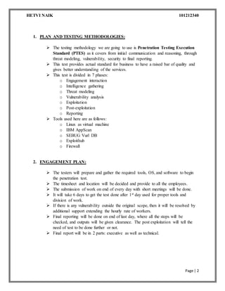 plan for penetration test | DOCX