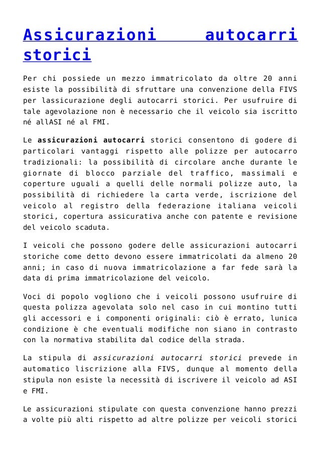 Assicurazioni Autocarri Storici Assicurazioni Autocarri Storici