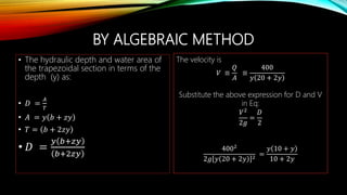 Hydraulic Exponent for Critical flow computation | PPTX