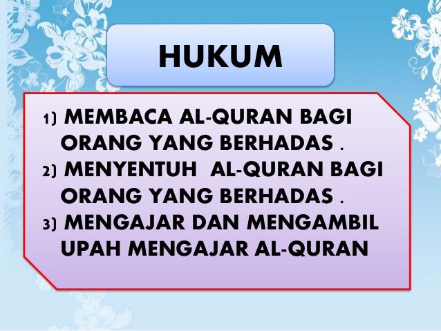 Assigment Hukum Membaca Dan Menyentuh Al Quran