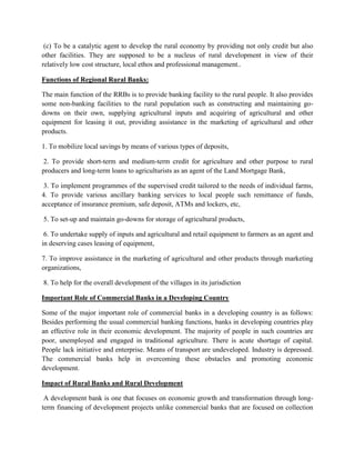 Assigment on rural banking and infrastructure | PDF