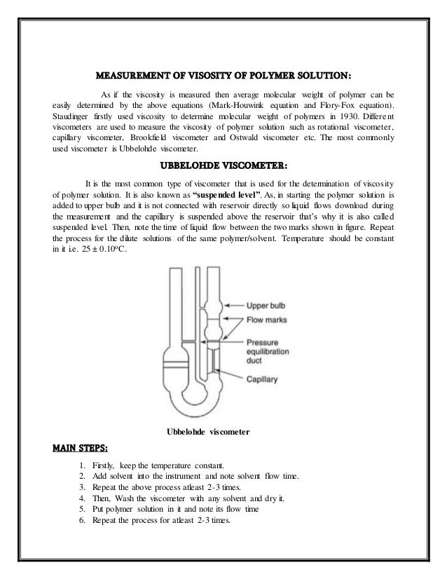 Molecular weight determination of polymers by