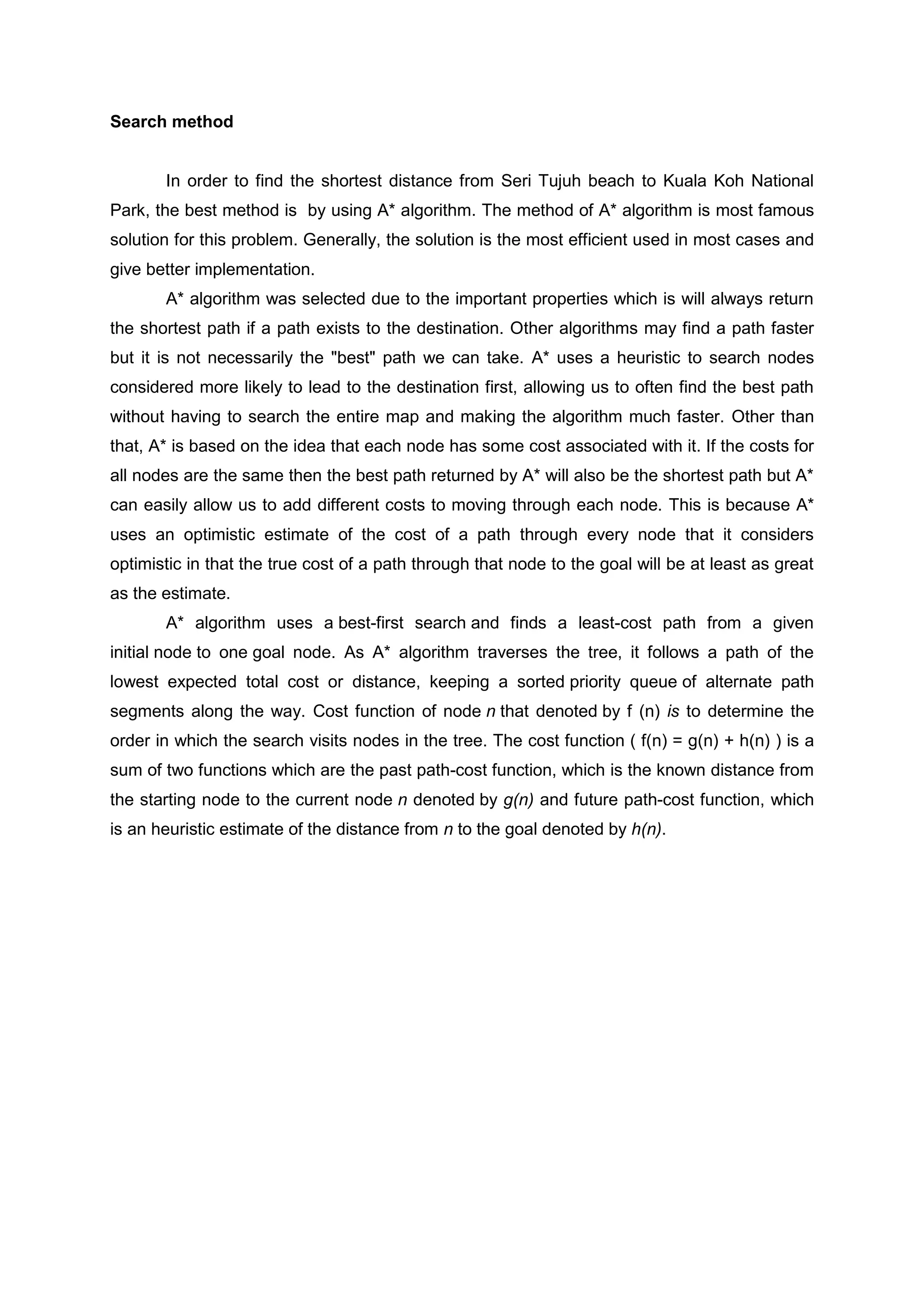 A* algorithm | DOCX | Search | Internet