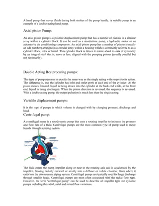 Pump Examples Science Types of PUMP | DOCX