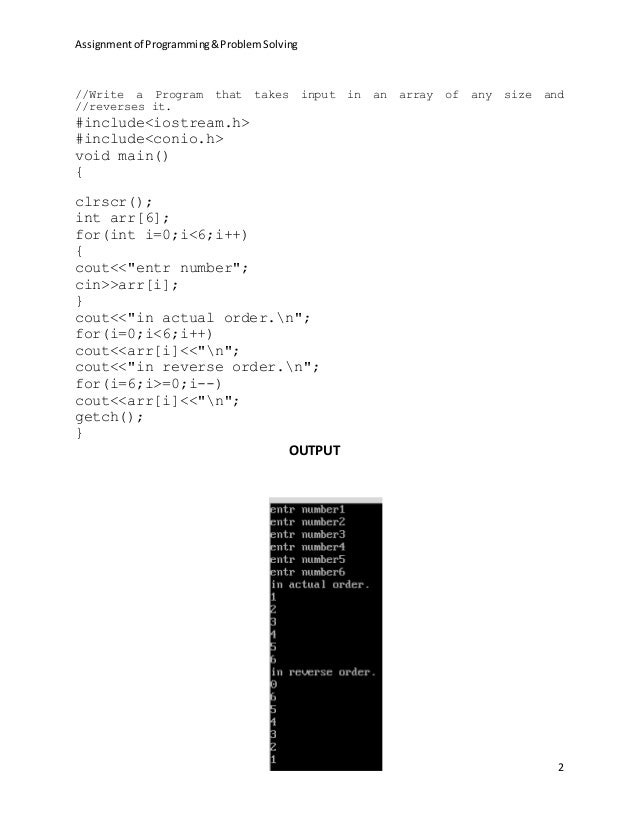 Assignement of programming & problem solving ass.(3)