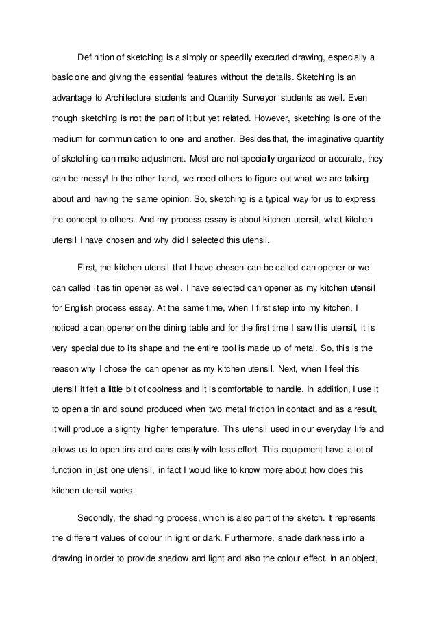 Assignment 1 Process Essay