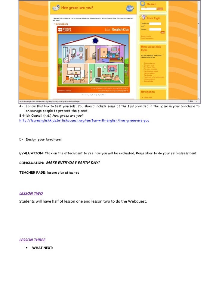 Lesson Plan (WebQuest)