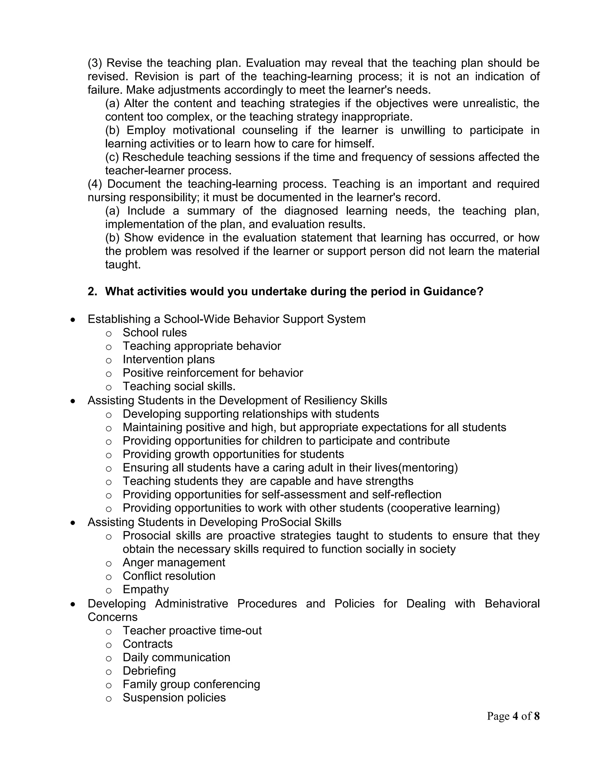 Teaching appropriate behavior