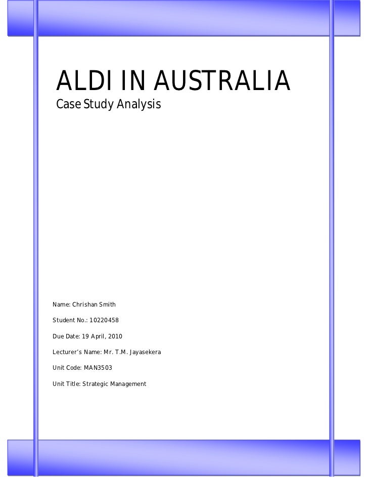 Aldi The Dark Horse Discounter Case Study Solution & Case Study Analysis aldi case study