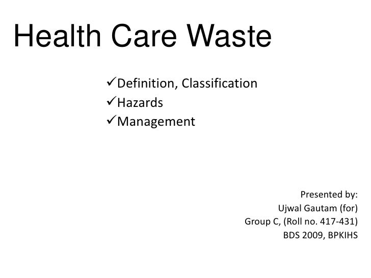 Health care Waste management