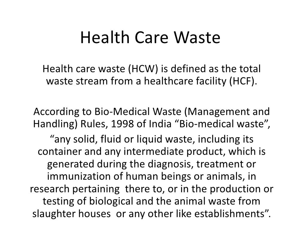 Health care Waste management