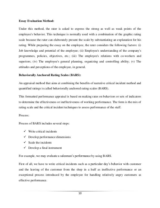 essay evaluation method