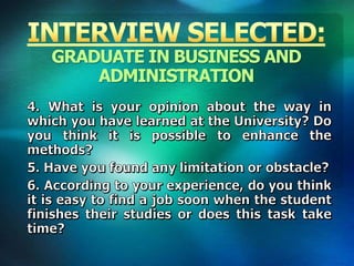 GRADUATE IN BUSINESS AND
ADMINISTRATION
 