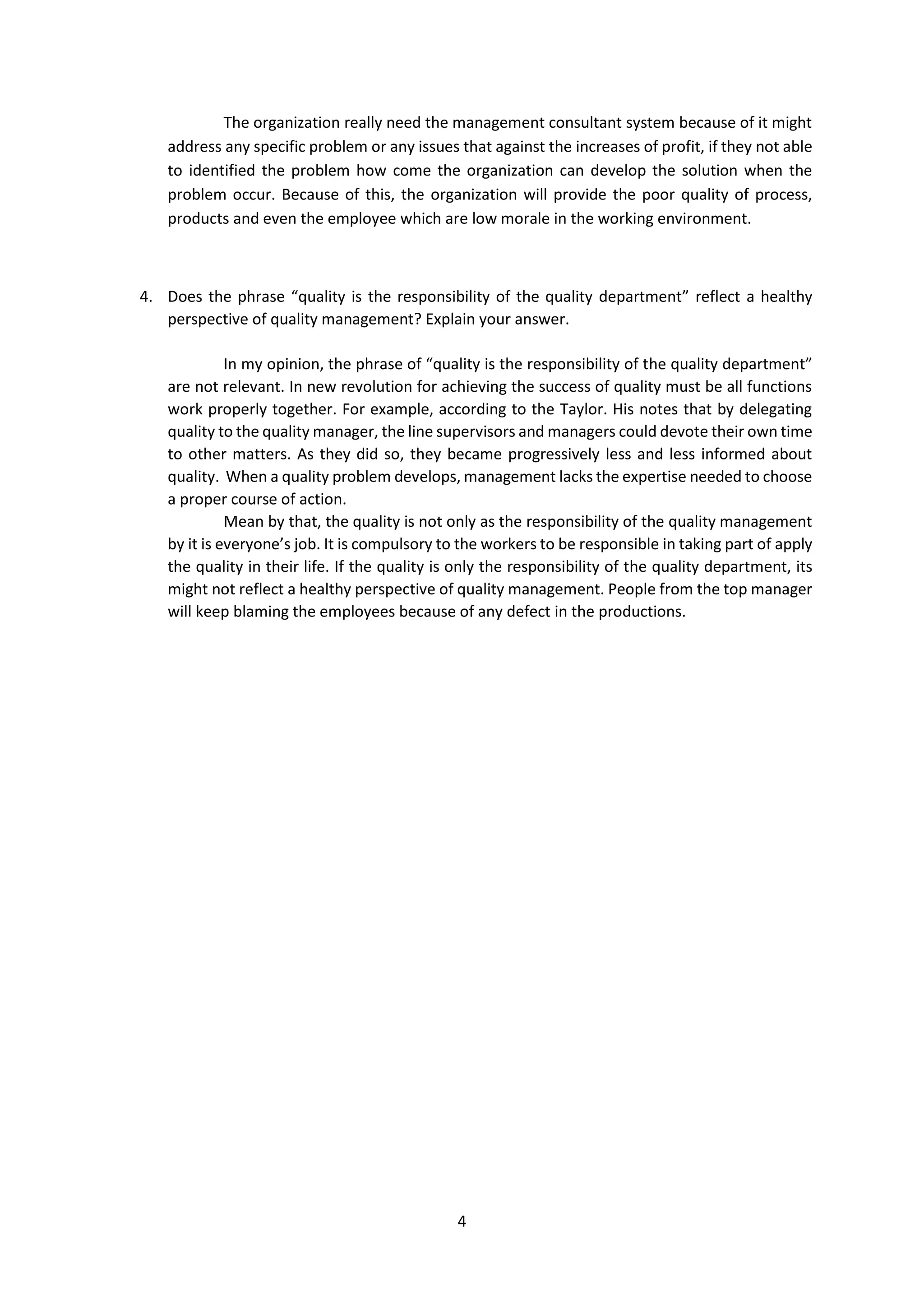 question and answer about quality control | DOCX