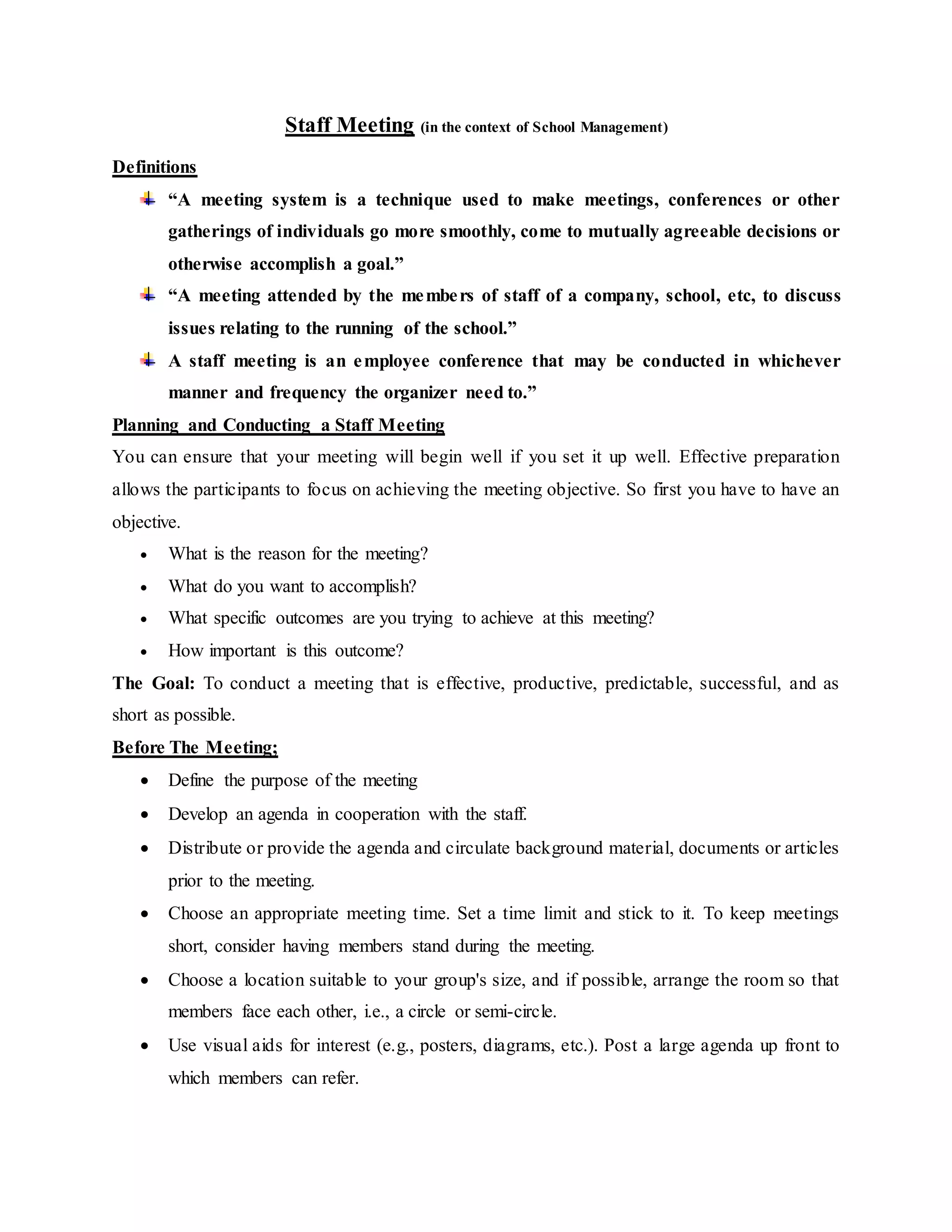 Assignment.docx; staff meeting (school management) | DOCX