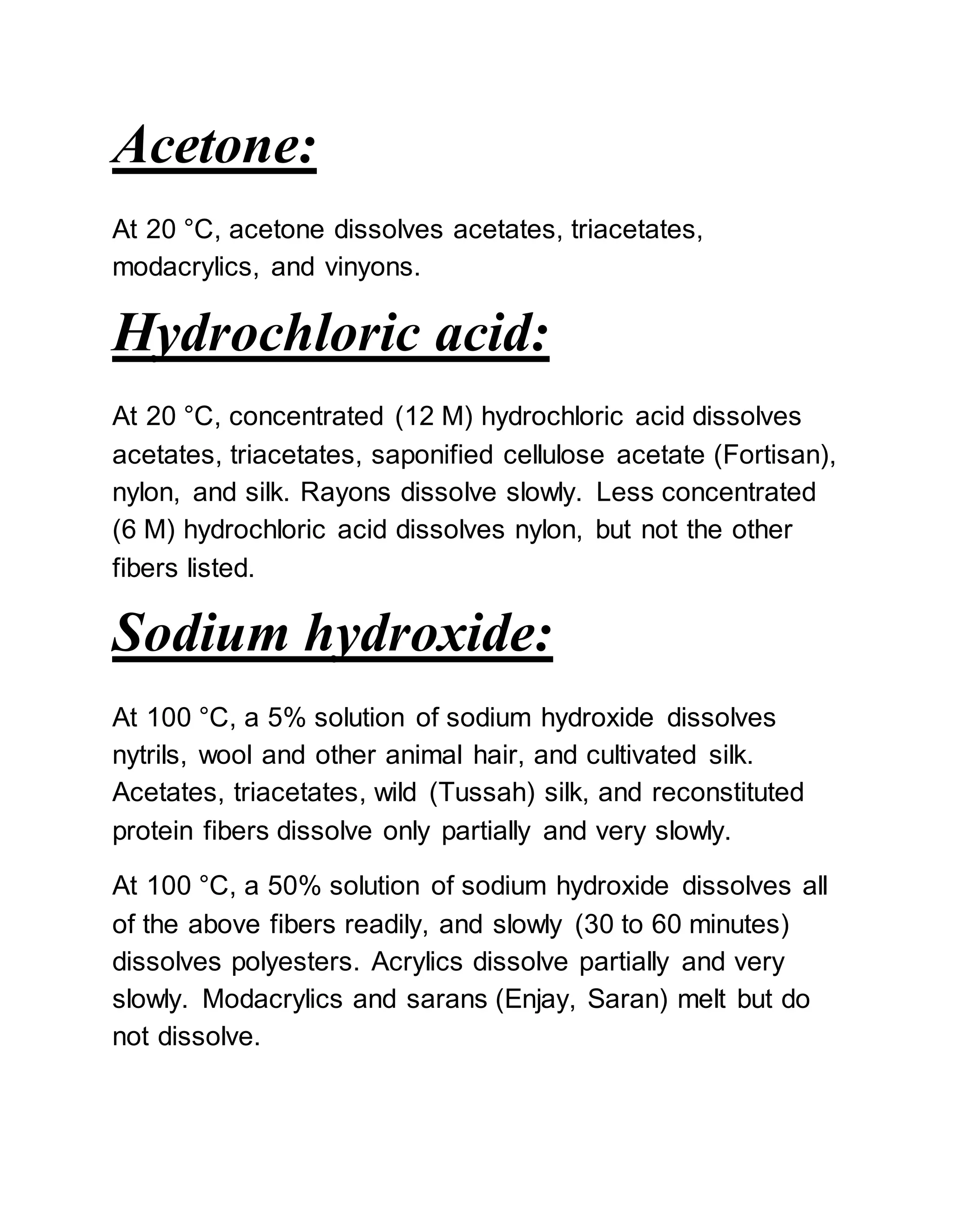 Microscopic View of fibers and their identification , solubility test PDF