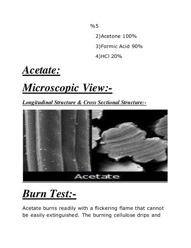 Microscopic View of fibers and their identification , solubility test