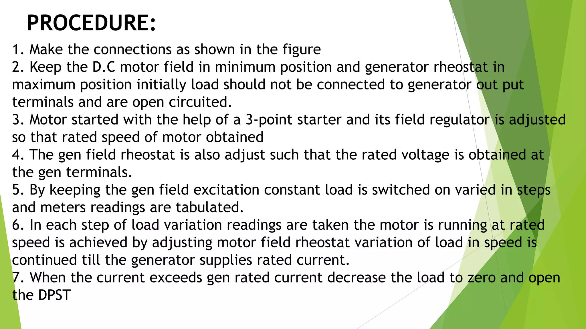 load test on dc compound generator (long shunt) | PPTX