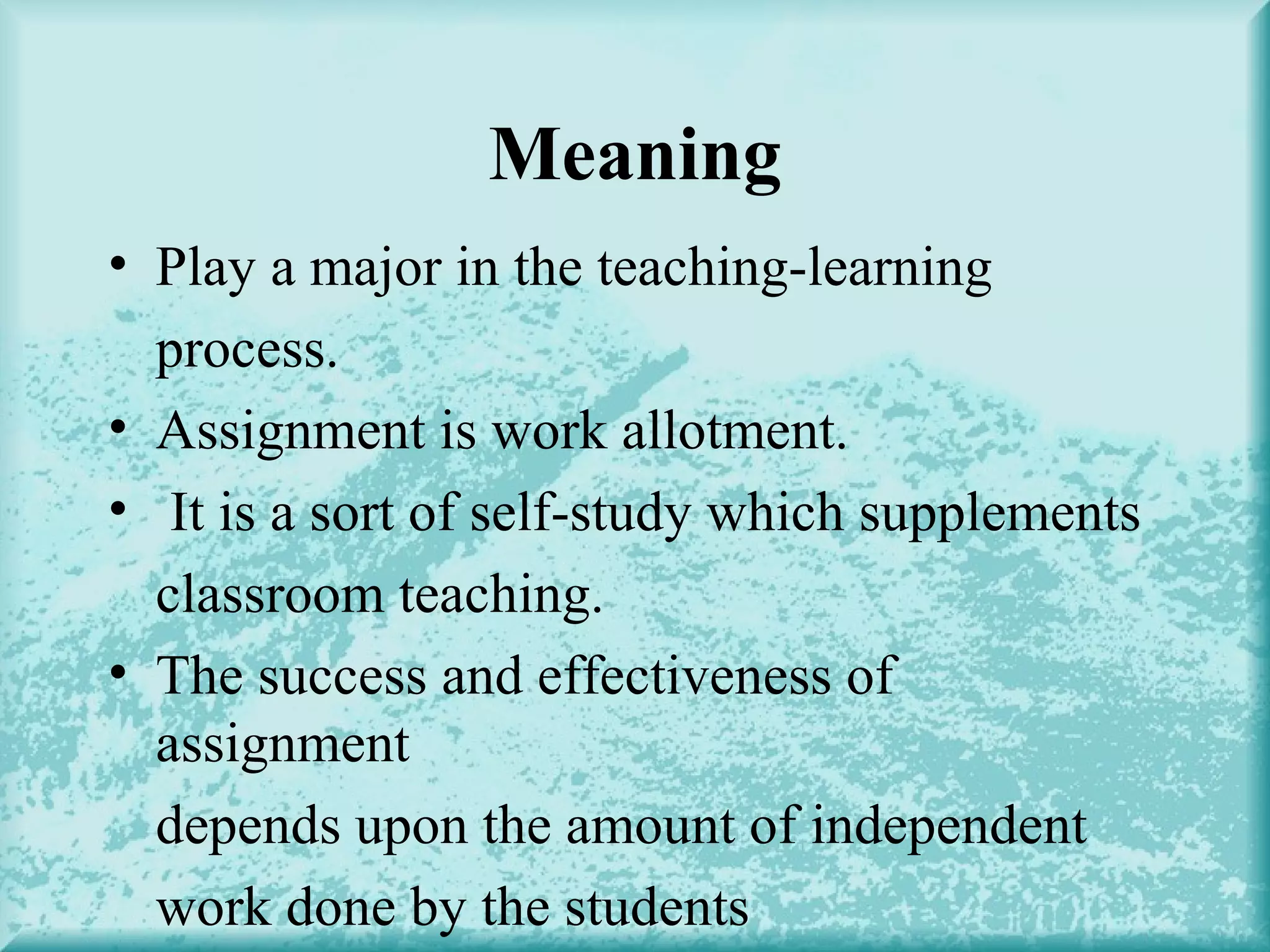 Assignment | PPT