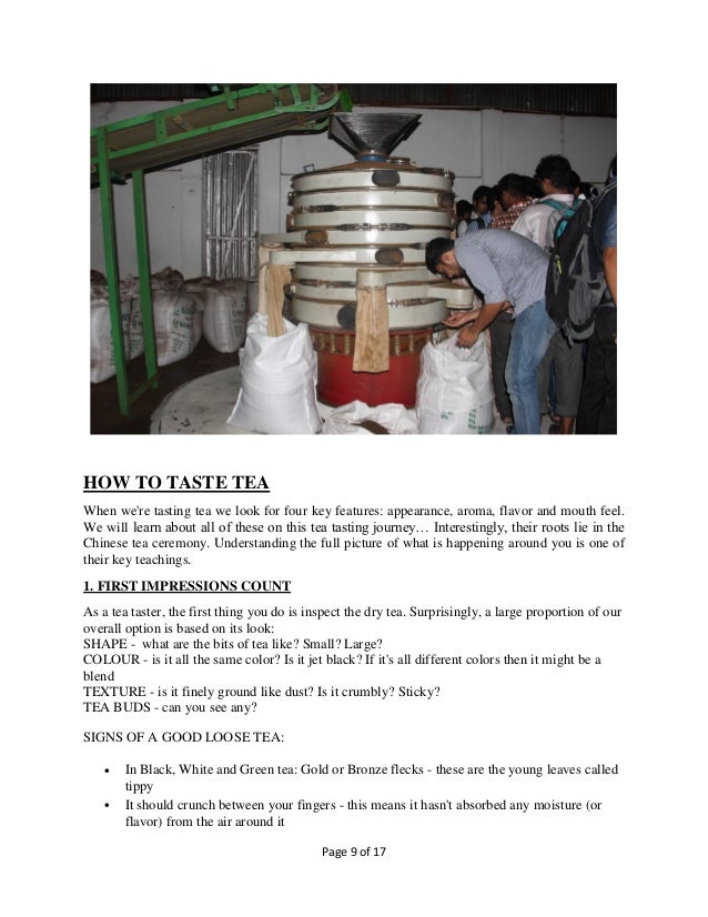 Tea Manufacturing, Tea Testing & Tea Machinery pdf