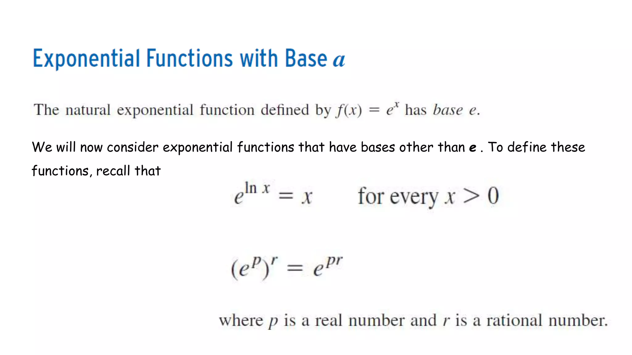 General Exponential Function | PPT