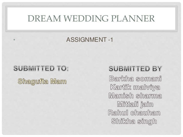 Business Plan Of Dream Wedding Planner