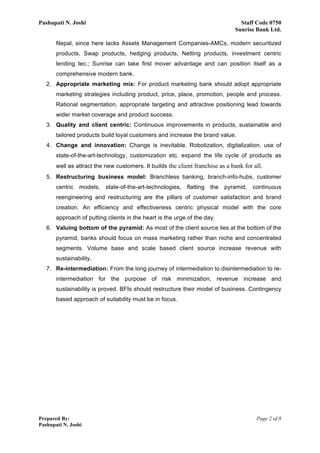 First day assignment of my bank job | PDF