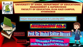 Subject: Education management & Leadership (805)
 